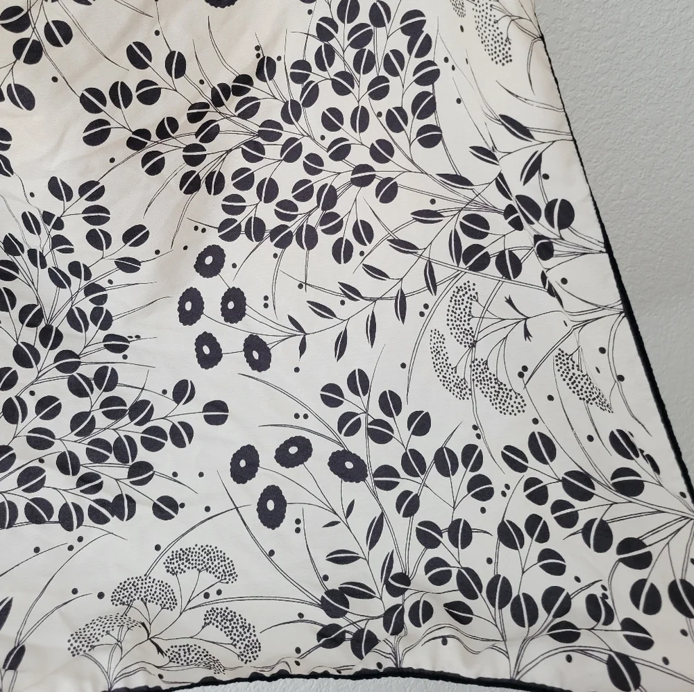 vintage black and white floral scarf
